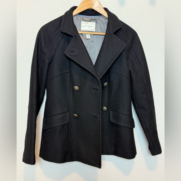 Banana Republic Women’s Black Double-Breasted Wool Pea Coat Size Small Like New - Picture 10 of 10